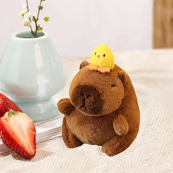 Kapibara-Plush-Avaimenperä Täytetyt Eläimet Avaimenperä Syntymäpäivälahja Pehmeä Realistinen Koristeellinen Reppu-Laukku Ripustus Tytöille Pojille Duck