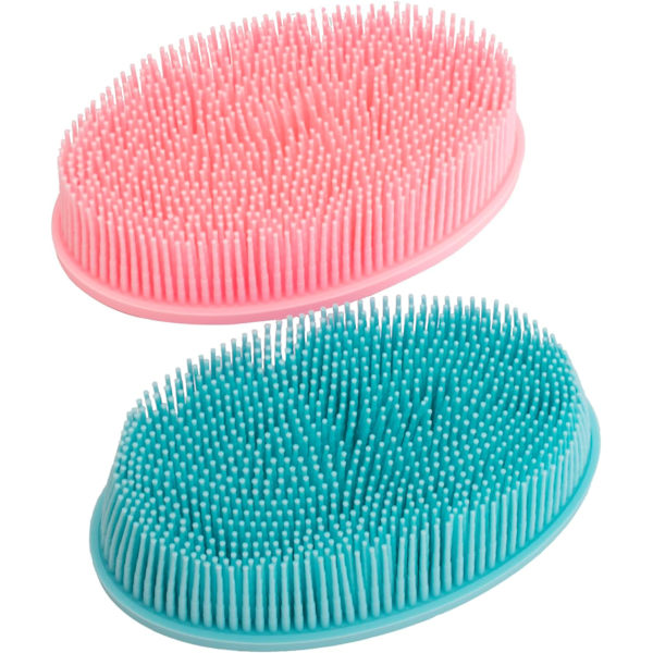 Silikonkroppsskrubb Exfolierande Duschbadskroppsborste 2-pack