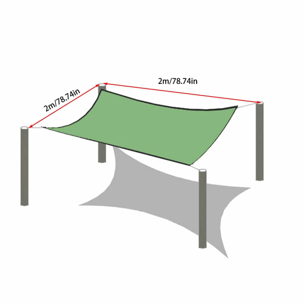 Rektangulärt skuggväv, ljus färg utomhusmarkis/simpool/garage skuggduk/skugga Green 2mx4m