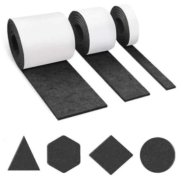 Selvklæbende filt til møbler - 3 ruller (100cm * 10cm + 100cm * 5cm + 100cm * 2cm) Grey