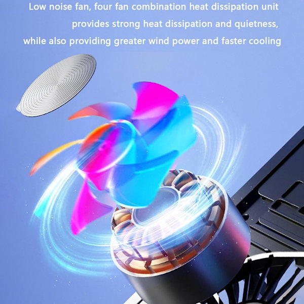Laptop Kølestativ, Foldbar Lydløs Laptop Stativ, Bærbar Lydløs Laptop Køleventilator Stativ USB Opladningspladser Køleventilator til Tablet Laptops Two fans