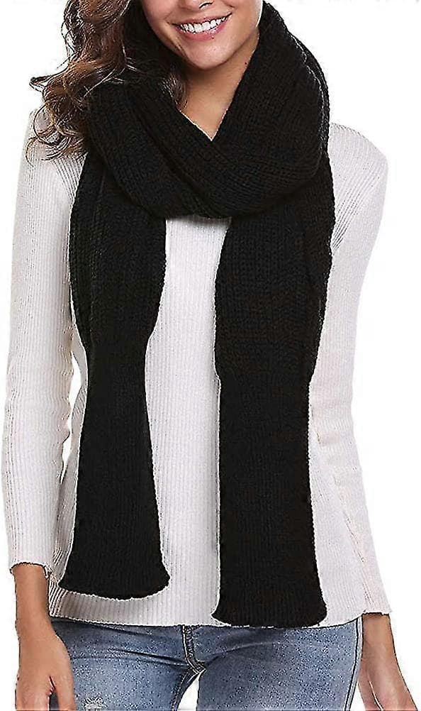 Multifunksjonelle skjerf, dameskjerf, kapeskjerf, vintermote, unisex Black