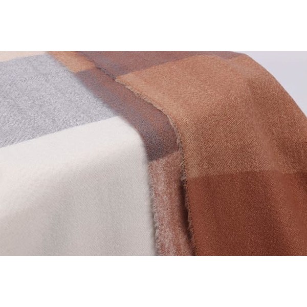 Blødt Kæmpe Cashmere Uld Sjal til Kvinder - Pashmina, Tørklæde og Wrap - Varmt Tørklæde Tæppe Camel