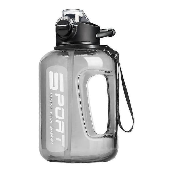 1700ml/2500ml Pillimehupullo Asteikolla Muoti Suuri Urheilupullo Kuntoilutreeniin black 1700ML