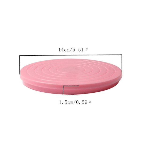 14 cm kagedrejebord med skaladesign 360 graders roterbar DIY plastik mini fondant kagerulle White