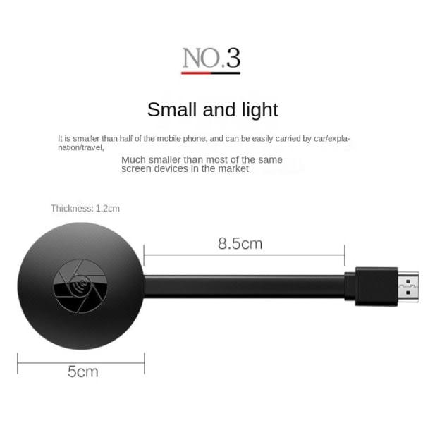 Trådløs HDMI-skjermspeilingsadapter - Skjermspeiling for iPhone, iPad, Android, nettbrett, bærbar PC til HDTV/skjerm