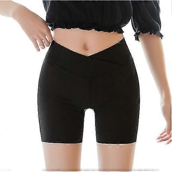Högmidjade shorts för kvinnor Black M
