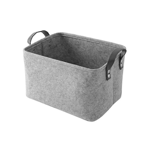 Oppbevaringskurv med to håndtak, filtkurv for leker, bøker, magasiner grey 39CM*29CM*25CM