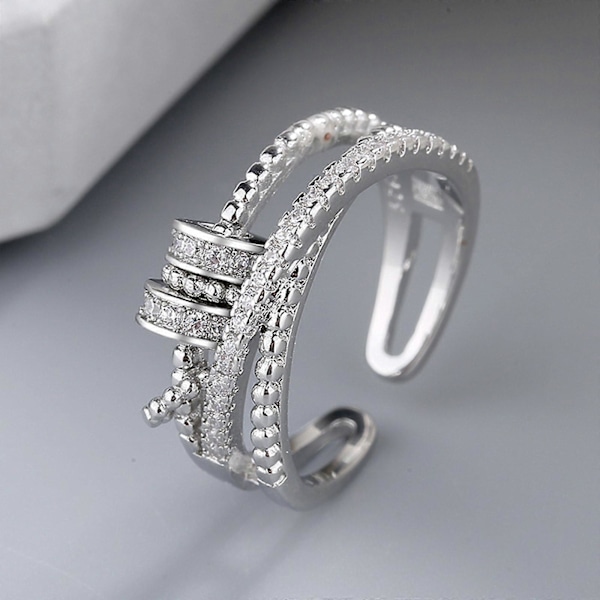 Till Min Dotter Fidget Ring Anti-Ångest Ringar med Pärlor Spinner För