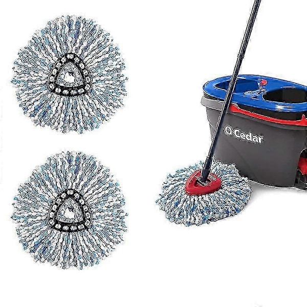 1/3/4/6 kpl Yhteensopiva Vileda/o-cedar Mikrokuitumopin Lisätarvikkeiden Kanssa, Kääntyvä Moppi Lattianpesuun - JA blue 2PCS