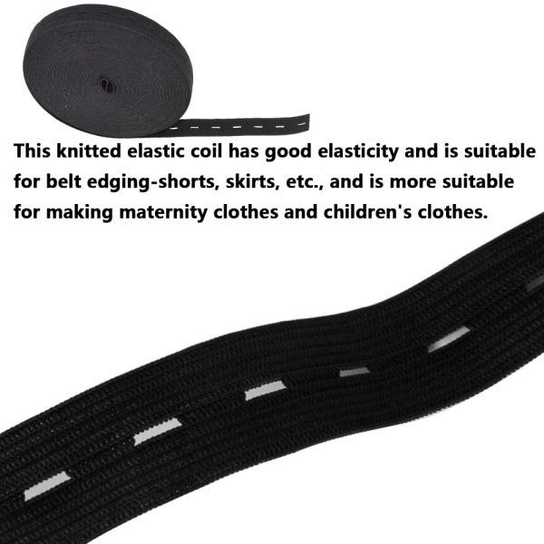30mx 20mm elastiskt band med knapphål, hål elastiskt platt