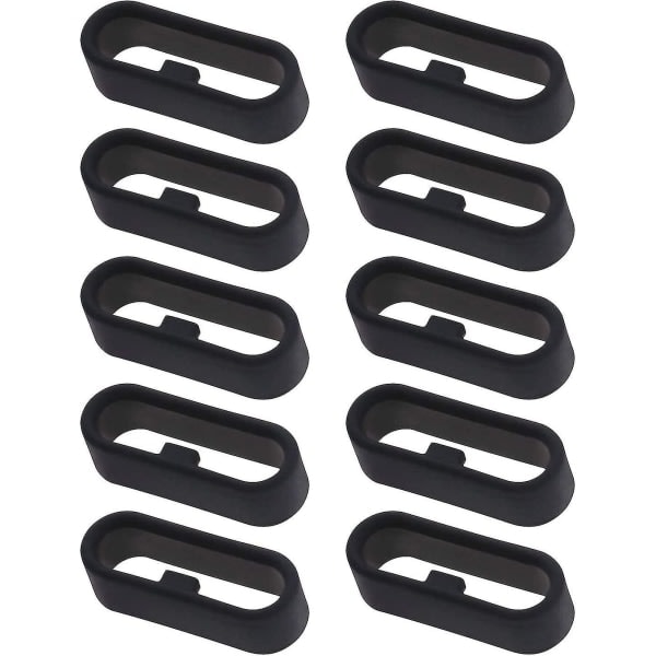 10 st handledsögla kompatibel med Garmin Vivoactive 3 & Music Secure Silikonring - (Svart)