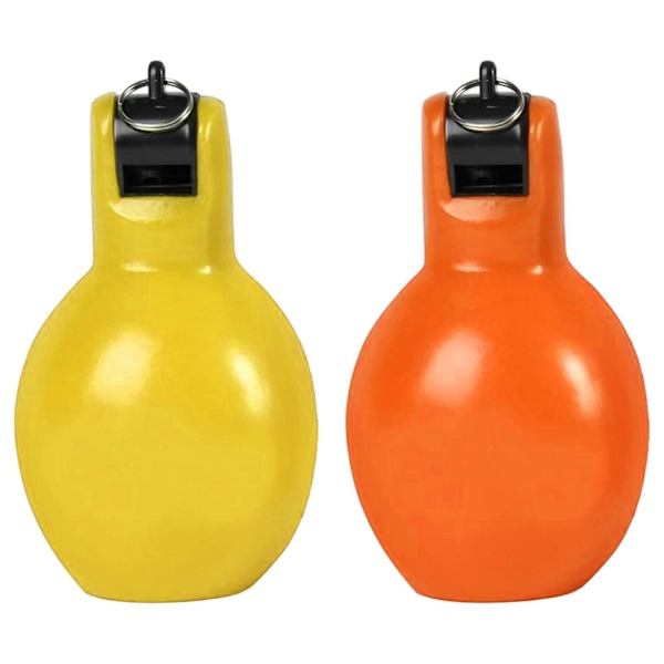 2 Stycken Handpress Visselpipor Högljudda Sportvisselpipor för Vandring Inomhus Utomhus gul och röd orange and yellow 12cmx6.5cm