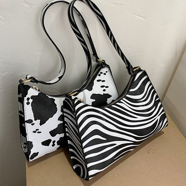 Dame Håndtaske i Kunstlæder med Zebraprint, Herre Hverdagstaske, Moderigtig Leopard