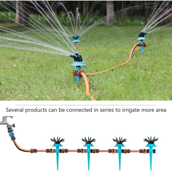 Gräsmatta Bevattningssystem med 12 Justerbara Munstycken
