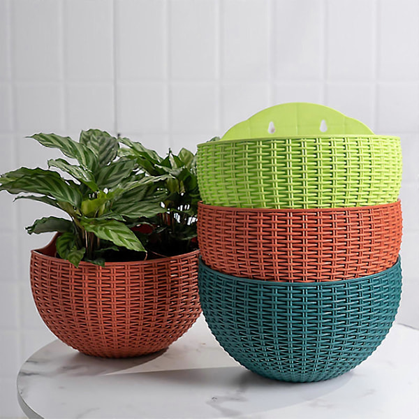 Seinään kiinnitettävät kukkaruukut Kukkaruukku Lahja Parveke Puoliympyrän muotoinen Sisä- ja ulkokäyttöön Kodin koristelu Riippuva eurooppalaistyylinen maljakko Khaki small  size