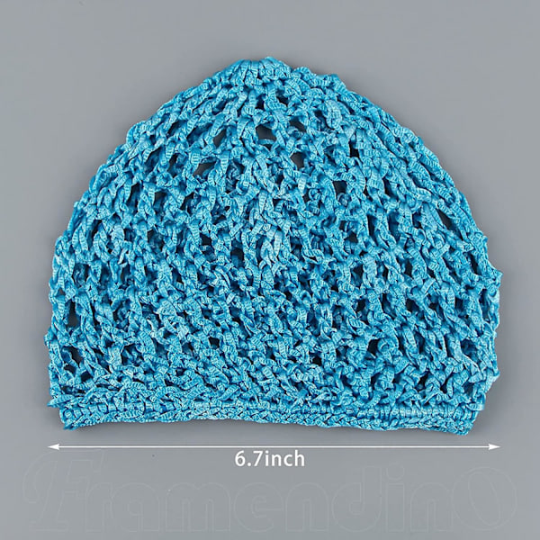 3-Pakning Heklet Hårnett i Mesh, Rayon Strikket Snood-hatt, Tykke Hårnett Snoods Dekorasjon for Nattsøvn