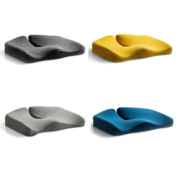 Coccyx Ortopædisk Memory Foam Siddepude Rygsmerte Lindring Stol Pude - SNNGV Yellow