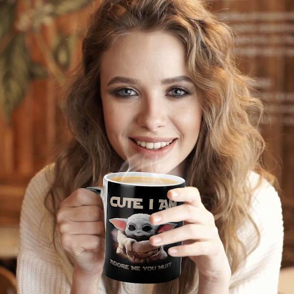 SSRGV Varmefargeendrende krus, WmanCok 11 oz magisk keramikkrus for kaffe te melk, YoDa Baby-bilde avslørt når varm væske tilsettes