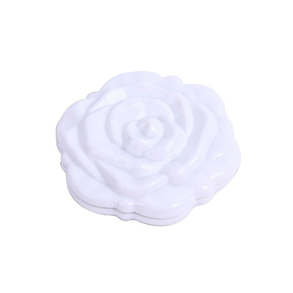 Mini Spegel Retro Ros Blomma Portabel Liten Ficksminkspegel Dubbelsidig Handspegel Kompakt Kosmetisk Skönhetsverktyg White
