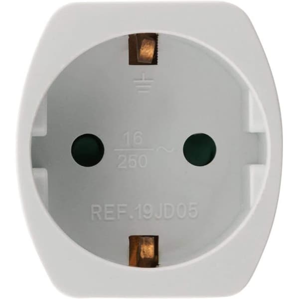 Schuko hane till hona eladapter - 2-pack - Vit - För europeiska apparater
