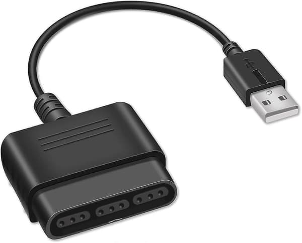 PS2-kontroller til USB-adapterkonverteringskabel, kompatibel med Sony PS1/PS2-kontroller Gamepad til PS3/PC-kontroller
