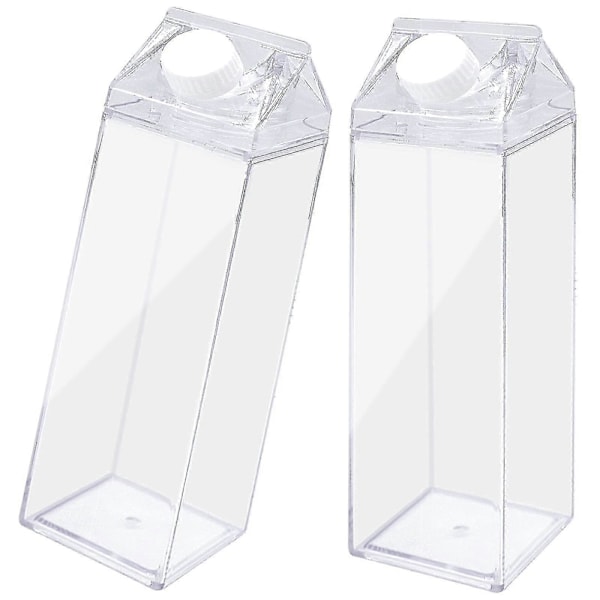 Pieces Transparent Mjölkflaska Mjölkkartong Med Dekorativa Klistermärken 1000ml Vattenflaska För Juice, Drycker, Mjölk-CE