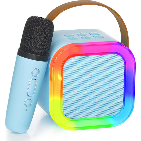 Karaokemaskin for barn og voksne, bærbar Bluetooth-høyttaler med trådløs mikrofon, gaver til bursdagsfest hjemme