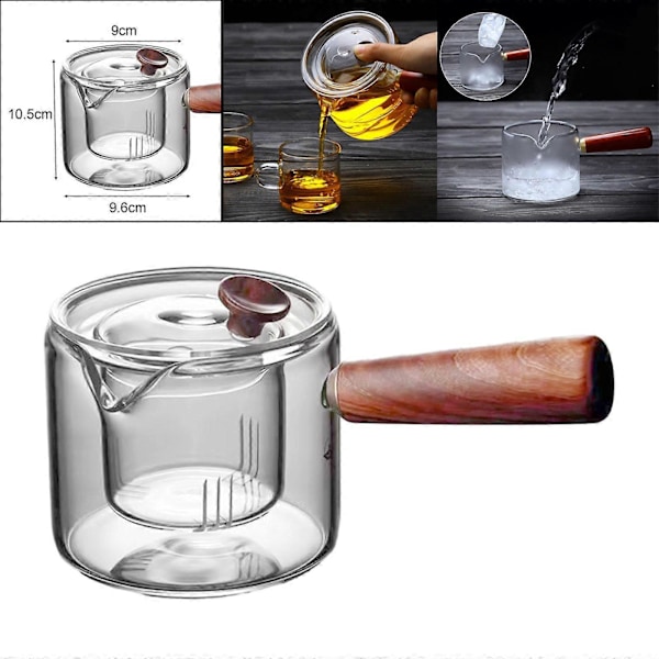 450 ml Glastekande med aftagelig si, transparent tebrygger til hotel, køkken, picnic, camping og rejser