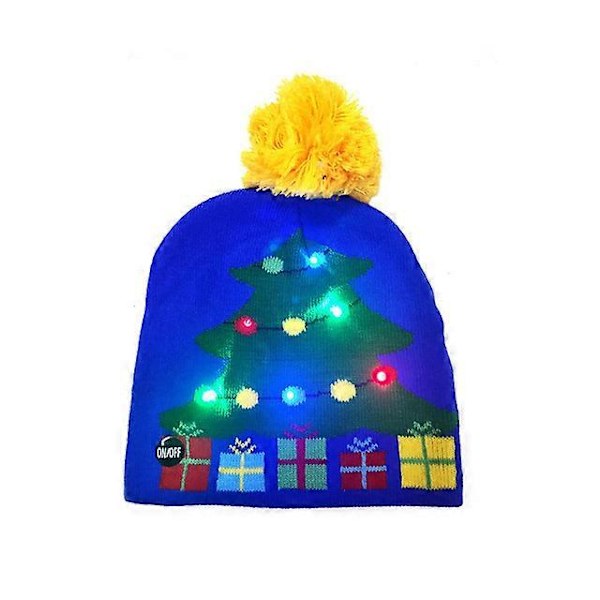 2024 NY LED Julehat Kreativ Blinkende Led Lys Strikket Hat Snemand Vinter Varm Farve Strikket Hue Julegave 17