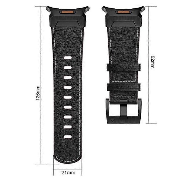 Kompatibelt för Samsung Galaxy Watch Ultra 47mm Äkta Läderarmband Minimalistisk Sportrem Light Grey / Waxed Texture