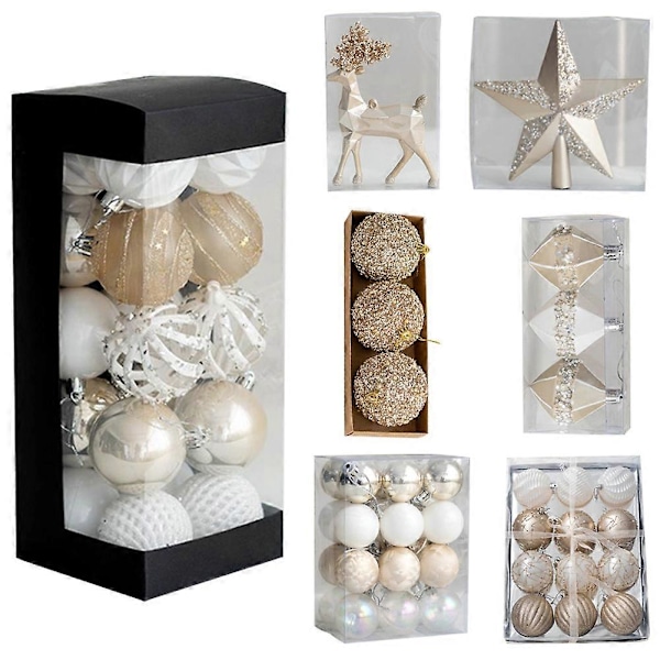 Juldekorationer 2023 Julgranskulor Hänge Jul Hem Glad Fest Bröllop Ornament Tillbehör Plast 20PCS