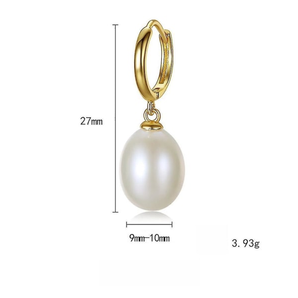 Öronklämmor S925 Silverpärlor 18k äkta guldpläterade örhängen för boll