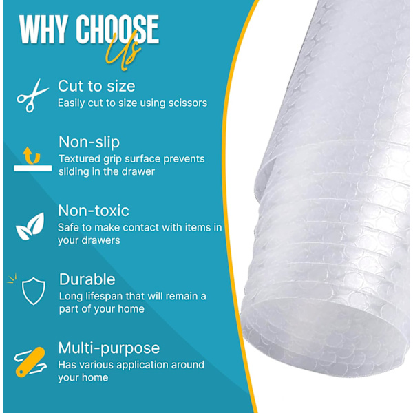 Kökslådeunderlägg - Skåpunderlägg Köks halkfria hyllunderlägg Kylskåpsunderlägg för att förhindra spill - Skåp Multifunktionella hyllunderlägg Clear 1 Roll (44.5 cm x 200 cm)