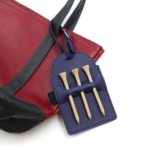 Golfpose Klips Golf Tees Holder Golf Taske Tilbehør, Golfpose Organizer Bælte PU Læder Golf Tees Taske Til Golf Sort Black