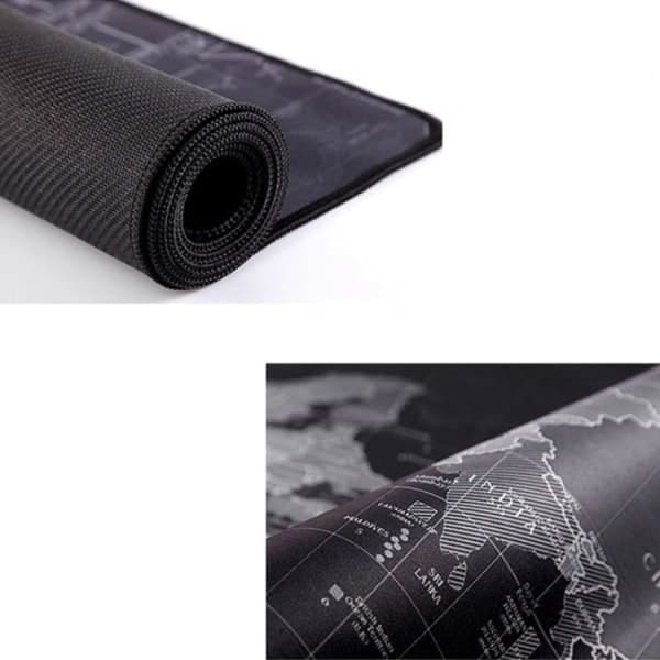 Musematte Stor - Gaming - 70x30cm - Verdenskart Svart