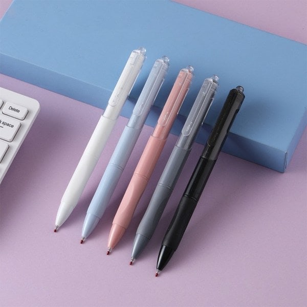 10-pak indtrækkelig neutral pen 0,5 mm sort blæk gel pen hurtigtørrende signaturpen kontor skoleartikler White