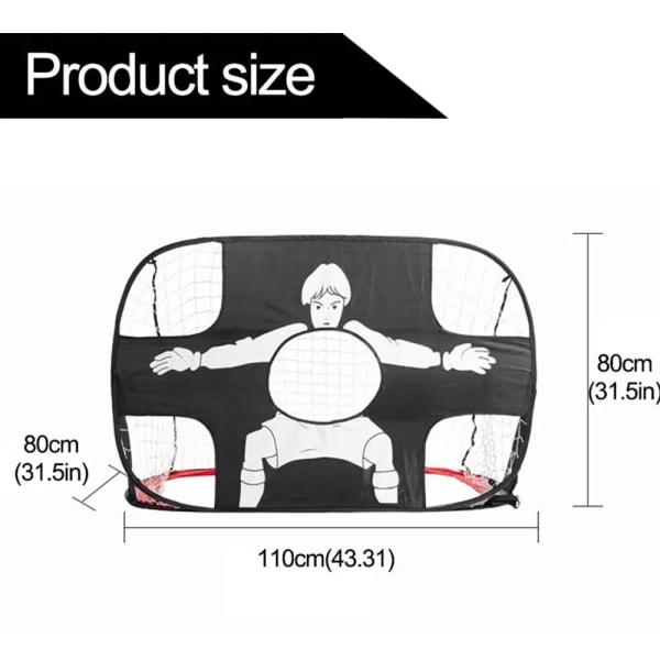 Foldbar Nylon Fodboldmål til Børn og Voksne, Fodboldmål til Legeplads, Have, Indendørs og Udendørs Red