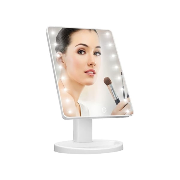 Rotating Magnifying Glass Mirror with LED Light Portable Glass Makeup and Shaving Mirror