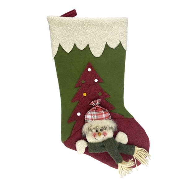 3 stycken julstrumpor väska Jultomte Snögubbe Älg Presentpåse Julafton Godisstrumpor Barn Julklappar