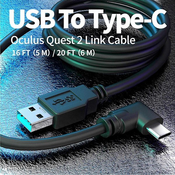 Slitesterk Flettet Kabel USB C til USB Ledning/USB-C til USB-C Kabel for Quest Serien 5 meters C TO C