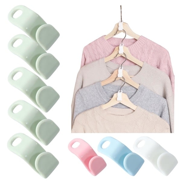 10-pack Klädhängare - Kopplingskrok - Organizer flerfärgad