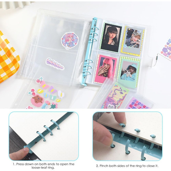 A5 Ringbind, 2-pak A5 Klar Vandafvisende PVC-Bind, 6-Ringe Blød Notesbogsbind Løse Blade Bindomslag, Genopfyldningsbar Notesbog Rund Ringbind
