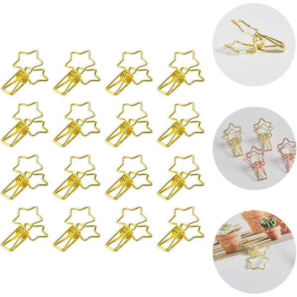 Klips Merktavle Bordholdere Metall Fil Klesklyper Festesystem Papir Tommel Vindtett Bilde Stativ Bordnummer Stativ Foldback Kontormapper Golden