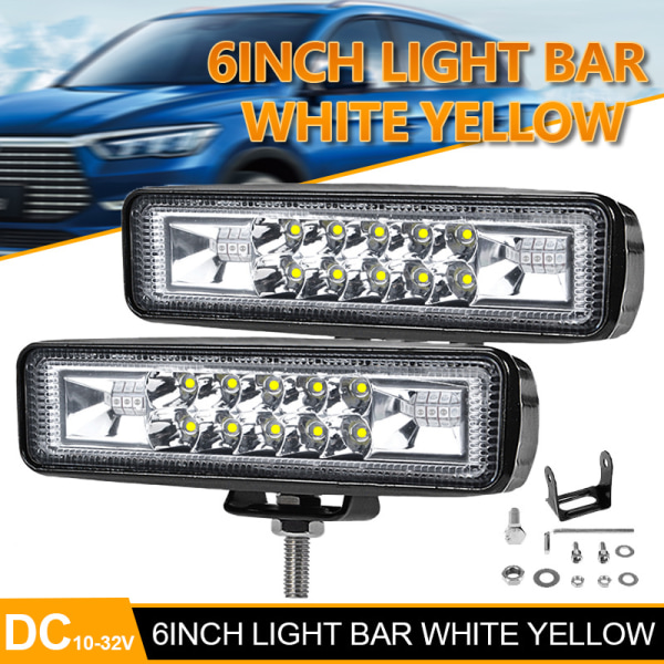 6” Motorsykkel LED-frontlys Led arbeidslys Traktor 2 rader 9-36V 120W 12000LM 6000K Kombinasjons Spotlight+Floodlight LED-lysstang Offroad Led