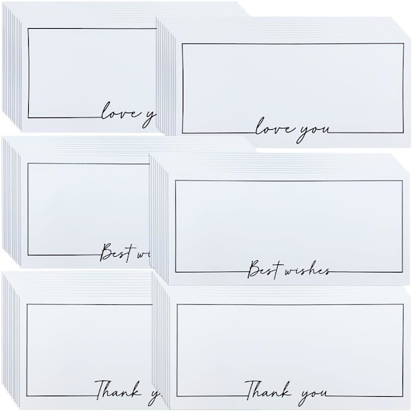 60 st 15 * 10CM/20.4 * 9.4 CM Meddelandekort, Presentkort, Tackkort, Tomma visitkort, för DIY Grafitti-meddelanden, DIY-skapelser 20.4*9.4cm