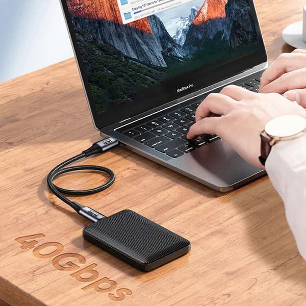 USB-C till USB-C Laddningsdatakabel Typ-C PD 100W Laddare 40G/bps Datalinje 0.5m