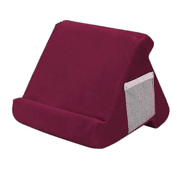 Myk nettbrettholder, multi-vinkel iPad-stativ med nettpose Red Wine