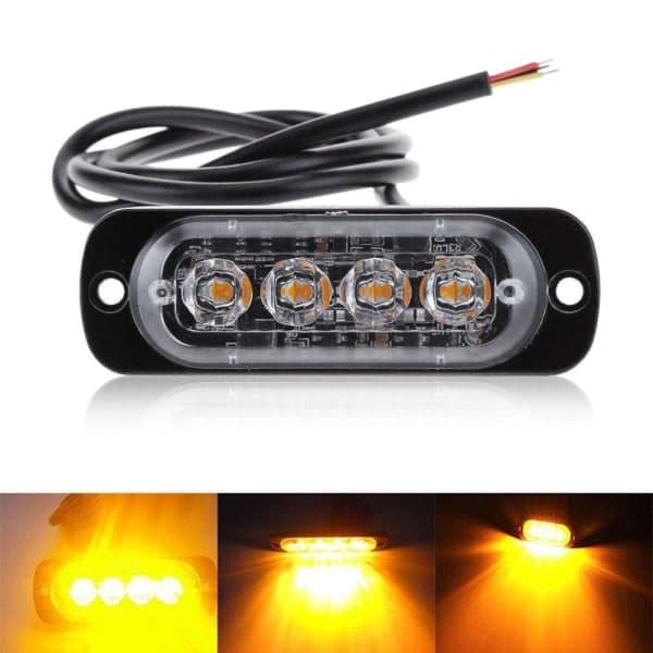4 strobe blinkende advarselslys