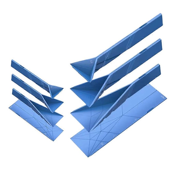 2024 Polygons Platta 3-i-1 Mätmått, 2 Skedar med 6 Olika Storlekar Blue 2Pcs